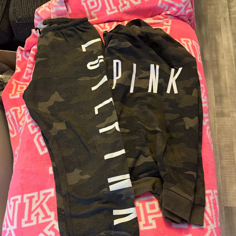PINK Victoria's Secret Camo hoodie and Joggers set